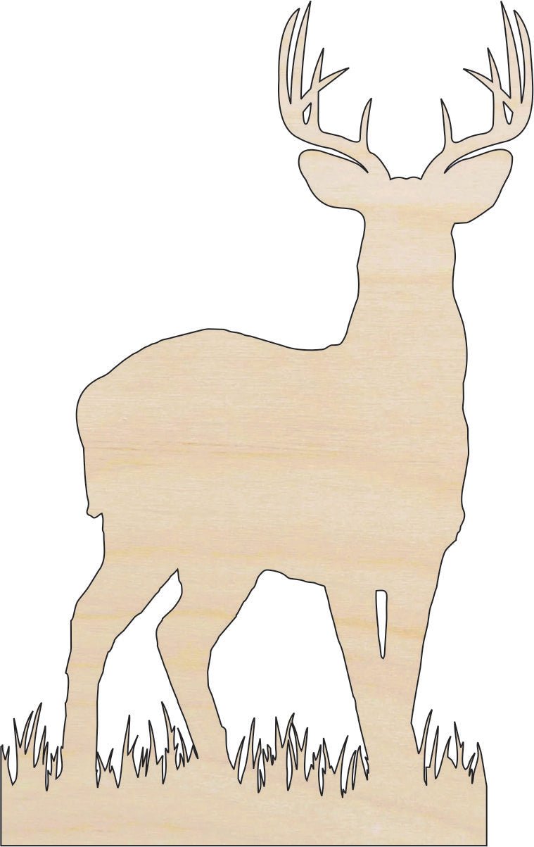 Deer Wood Craft Shape - Laser Cut Baltic Birch Unfinished DIY Wood Art Supplies DER71 - The Wood Shape Store