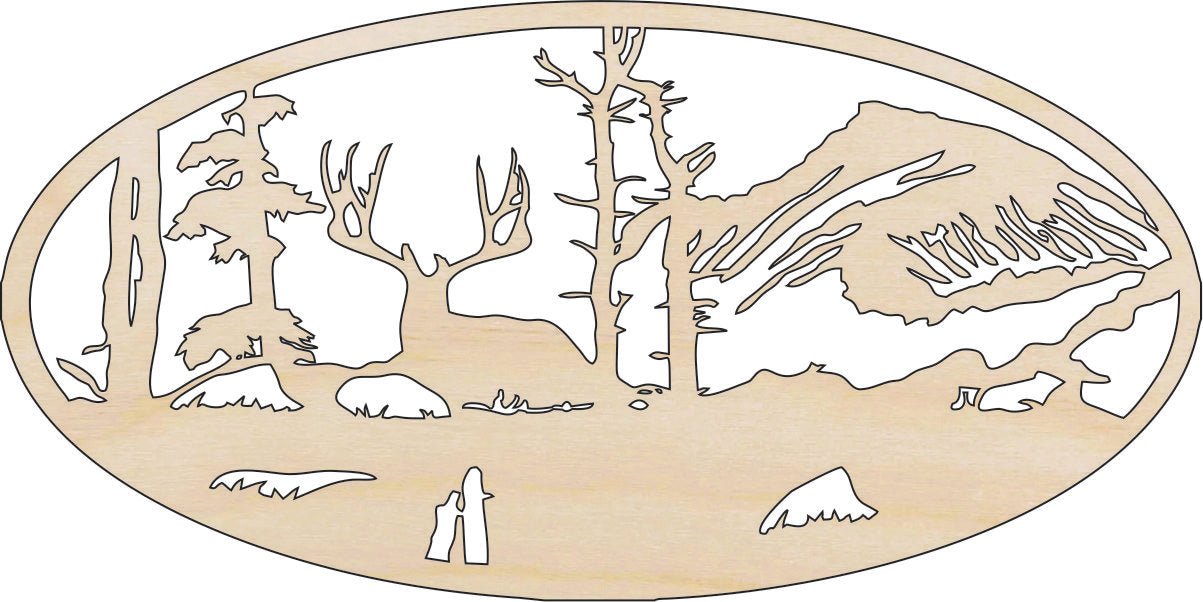 Deer Wood Craft Shape - Laser Cut Baltic Birch Unfinished DIY Wood Art Supplies DER72 - The Wood Shape Store