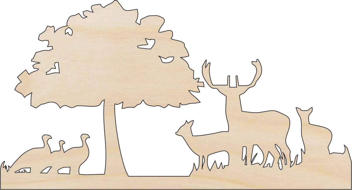 Deer Wood Craft Shape - Laser Cut Baltic Birch Unfinished DIY Wood Art Supplies DER8 - The Wood Shape Store