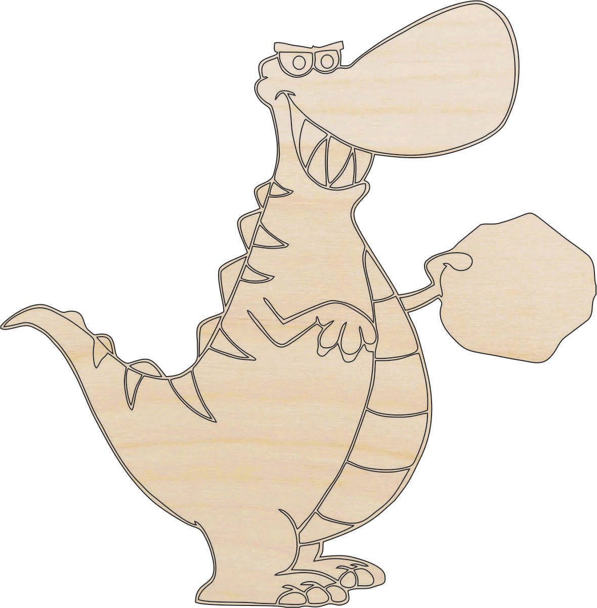 Dinosaur - Wood Craft Shape - Laser Cut Baltic Birch Unfinished DIY Wood Art Supplies DIN20 - The Wood Shape Store