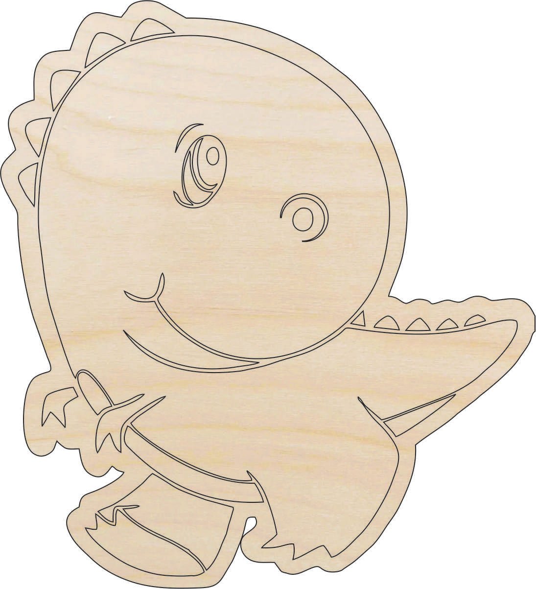 Dinosaur - Wood Craft Shape - Laser Cut Baltic Birch Unfinished DIY Wood Art Supplies DIN32 - The Wood Shape Store