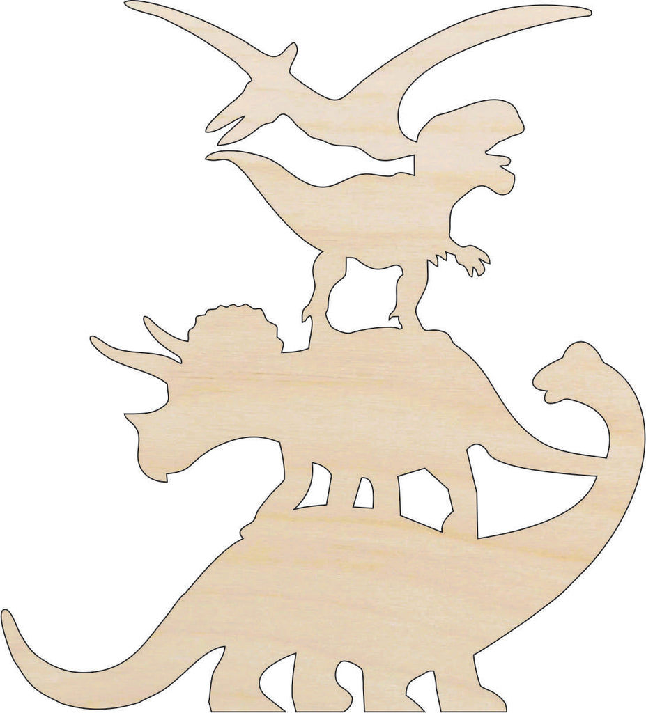 Dinosaurs - Laser Cut Out Unfinished Wood Craft Shape DIN35