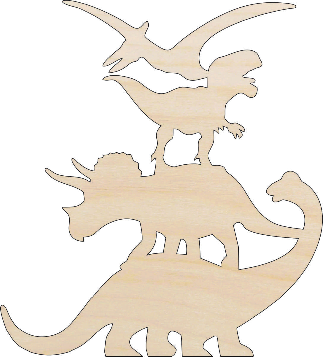 Dinosaurs - Laser Cut Out Unfinished Wood Craft Shape DIN35 Dinosaurs - Laser Cut Out Unfinished Wood Craft Shape DIN35