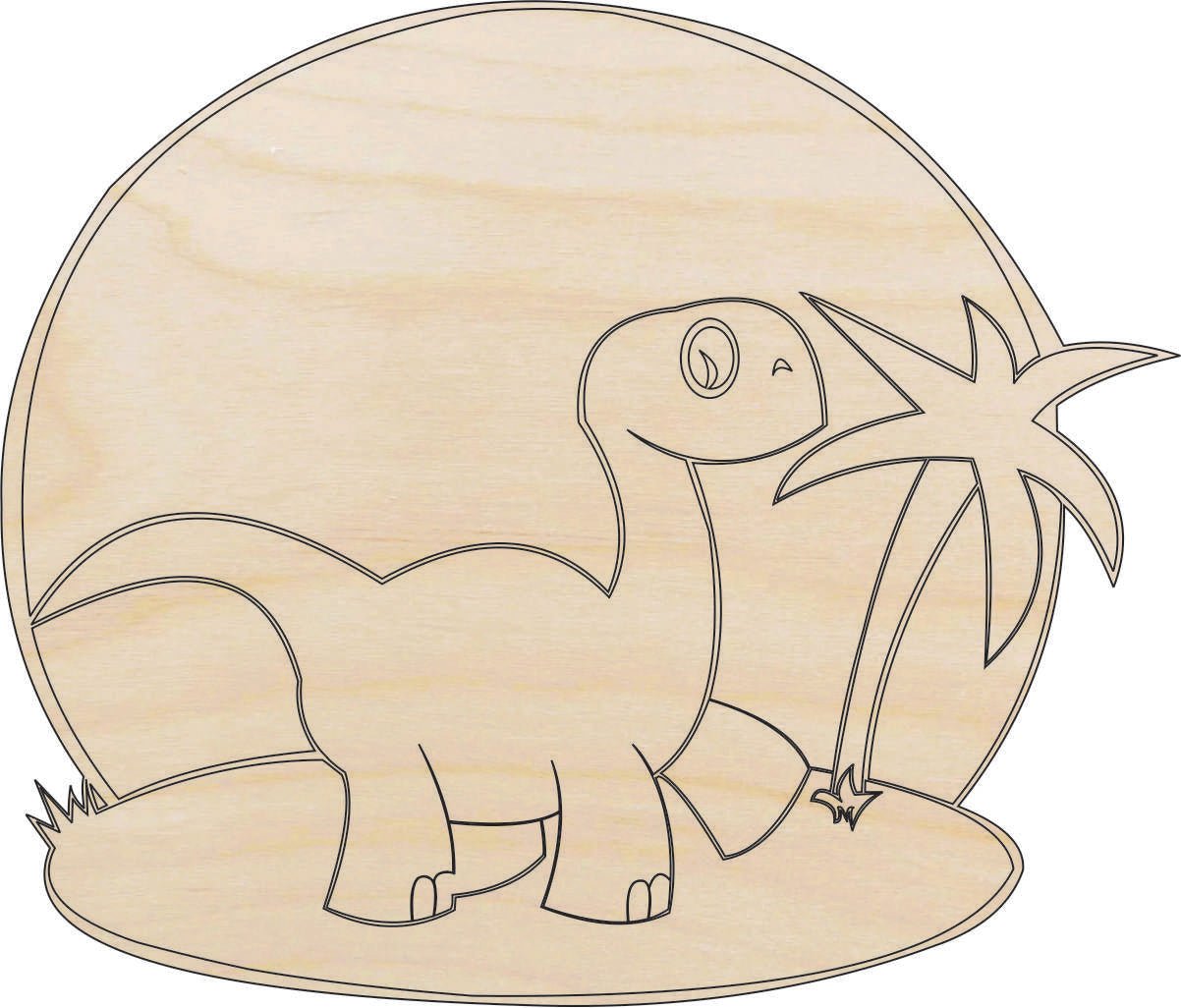 Dinosaur - Wood Craft Shape - Laser Cut Baltic Birch Unfinished DIY Wood Art Supplies DIN3 - The Wood Shape Store