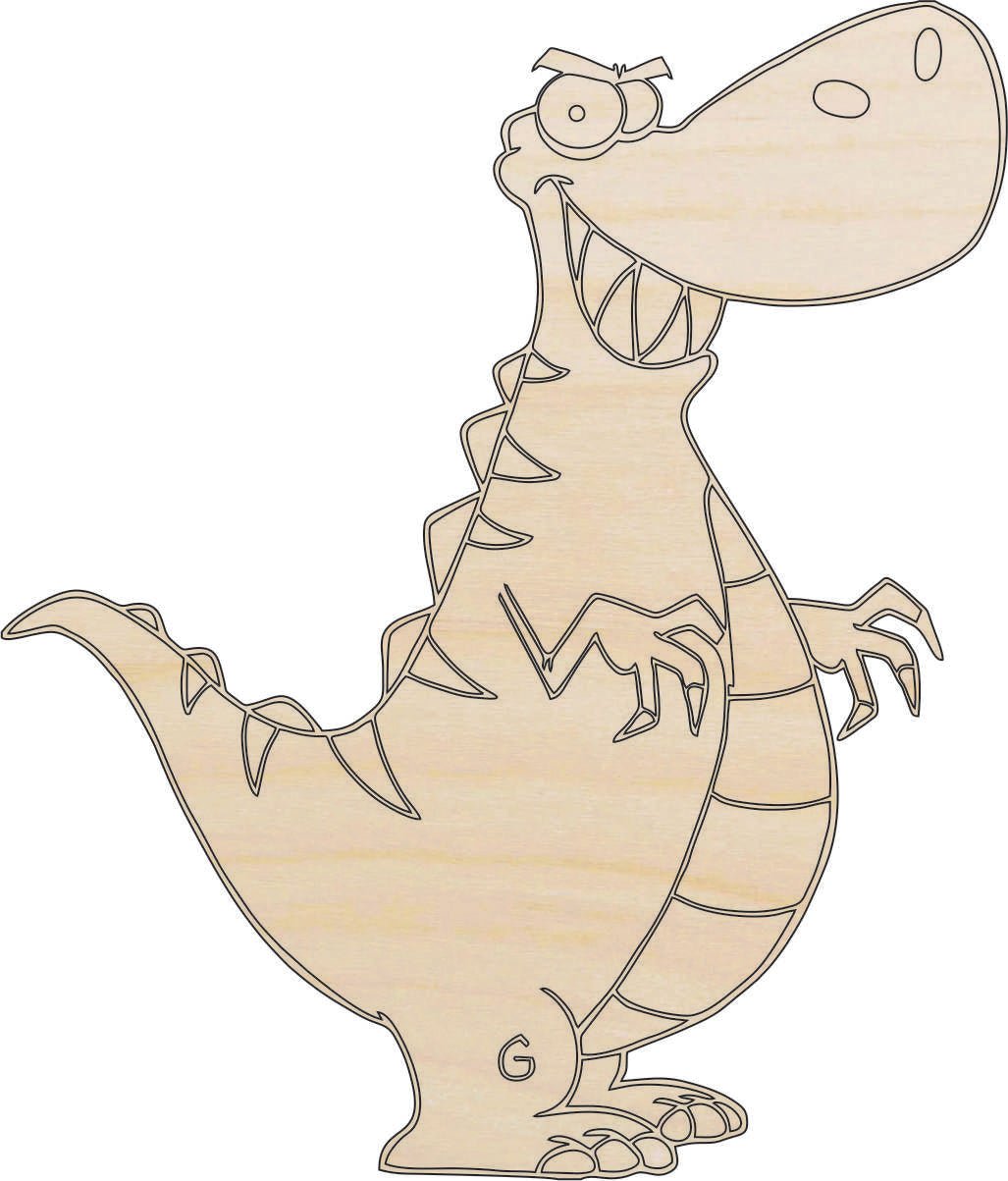 Dinosaur - Wood Craft Shape - Laser Cut Baltic Birch Unfinished DIY Wood Art Supplies DIN7 - The Wood Shape Store