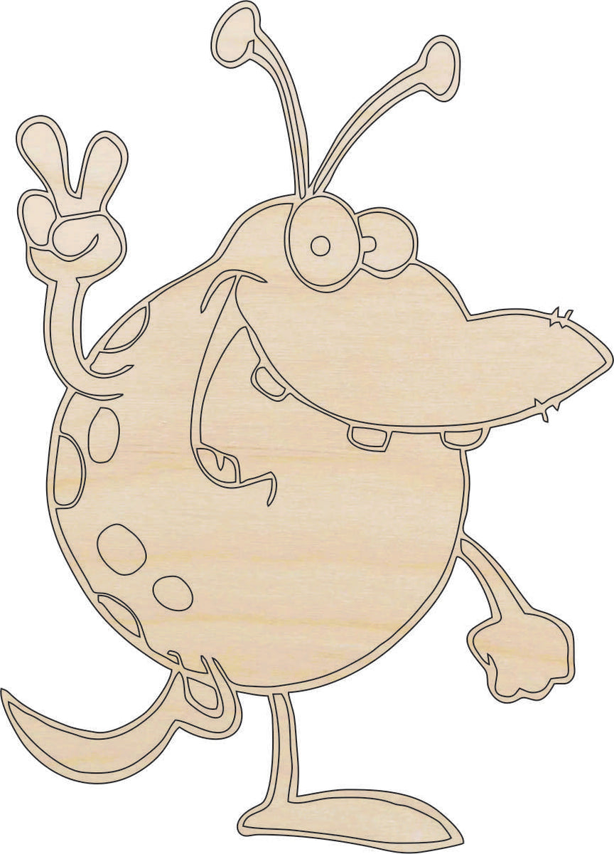 Dinosaur Alien - Laser Cut Out Unfinished Wood Craft Shape DIN8 Dinosaur Alien - Laser Cut Out Unfinished Wood Craft Shape DIN8