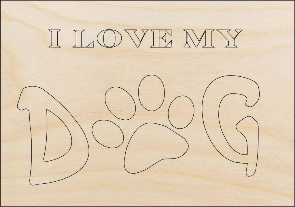 Sign Dog - Laser Cut Out Unfinished Wood Craft Shape DOG101