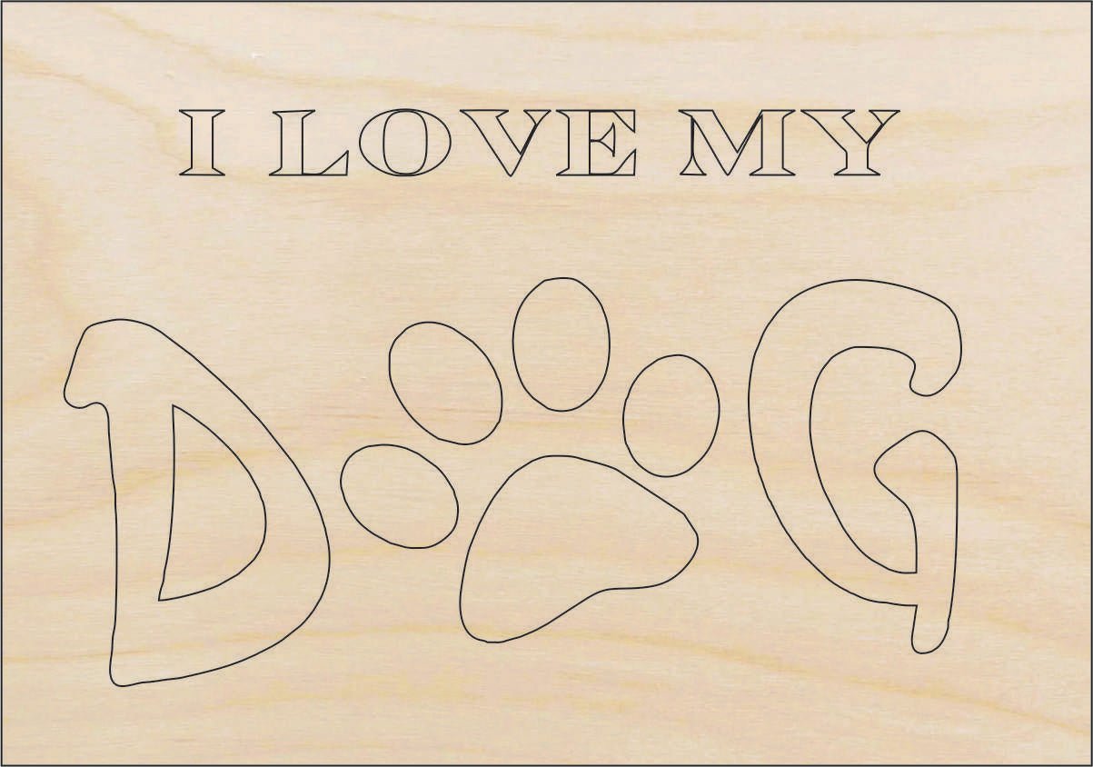 Dog Sign Wood Craft Shape - Laser Cut Baltic Birch Unfinished DIY Wood Art Supplies DOG101 - The Wood Shape Store