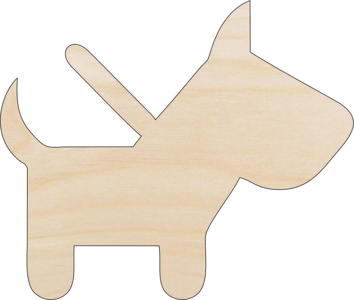 Dog Wood Craft Shape - Laser Cut Baltic Birch Unfinished DIY Wood Art Supplies DOG129 - The Wood Shape Store