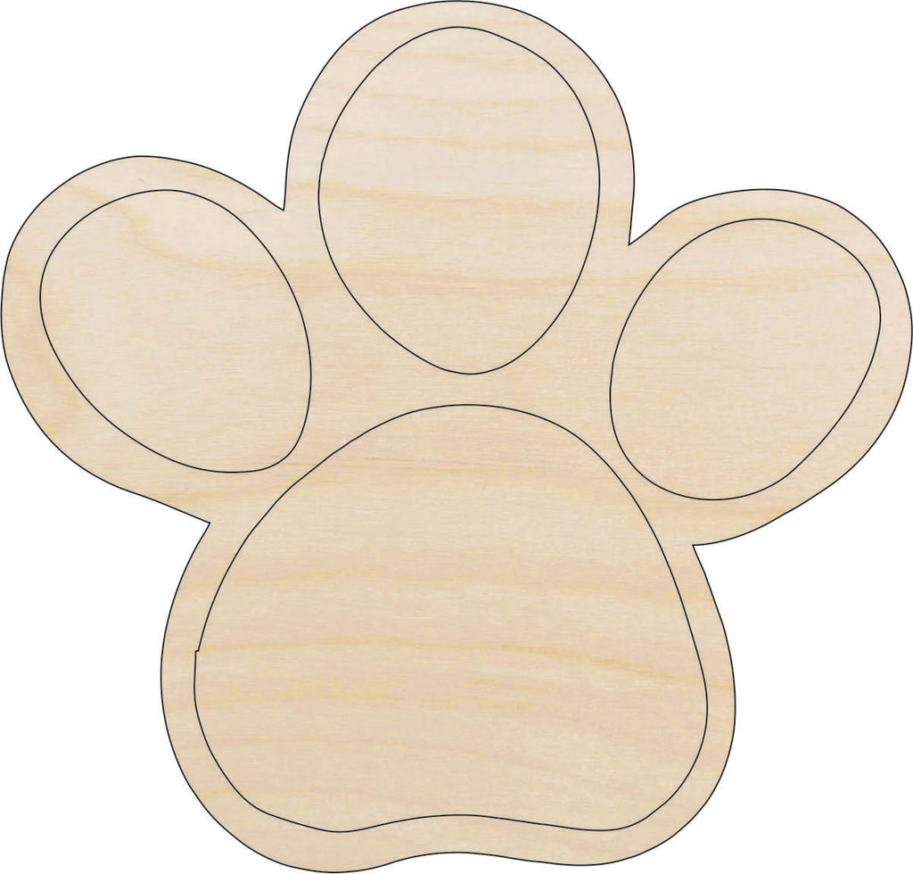 Dog Paw - Laser Cut Out Unfinished Wood Craft Shape DOG135