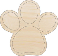 Dog Paw Wood Craft Shape - Laser Cut Baltic Birch Unfinished DIY Wood Art Supplies DOG135 - The Wood Shape Store