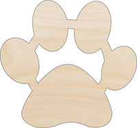 Paw Print Wood Craft Shape - Laser Cut Baltic Birch Unfinished DIY Wood Art Supplies DOG139 - The Wood Shape Store