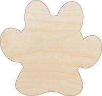 Paw Print Wood Craft Shape - Laser Cut Baltic Birch Unfinished DIY Wood Art Supplies DOG140 - The Wood Shape Store
