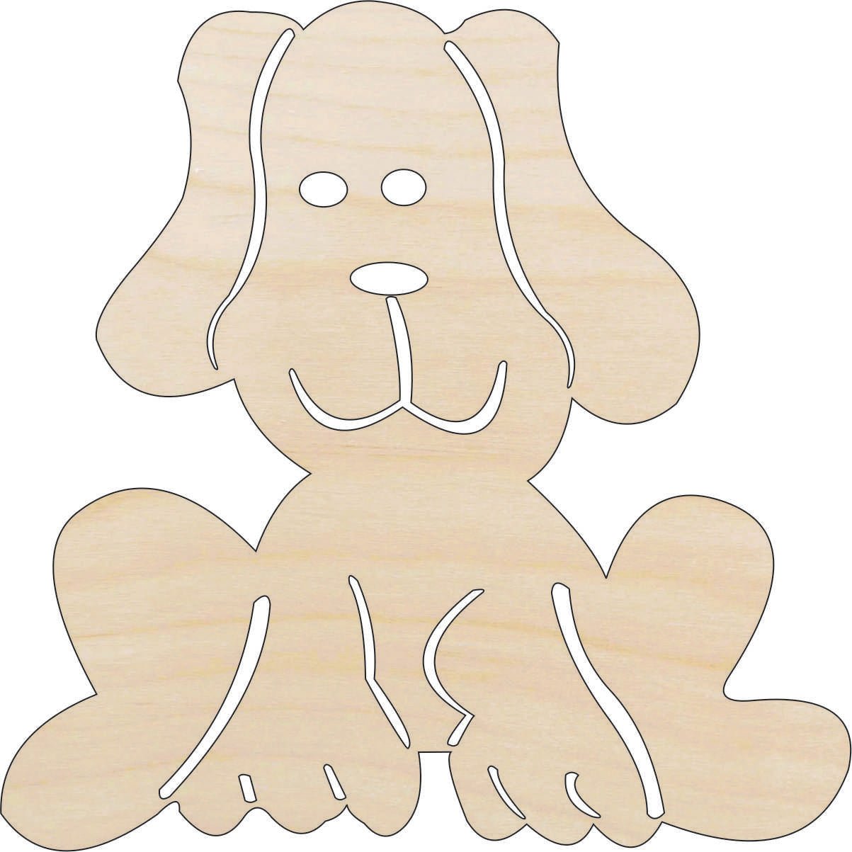 Dog Wood Craft Shape - Laser Cut Baltic Birch Unfinished DIY Wood Art Supplies DOG143 - The Wood Shape Store