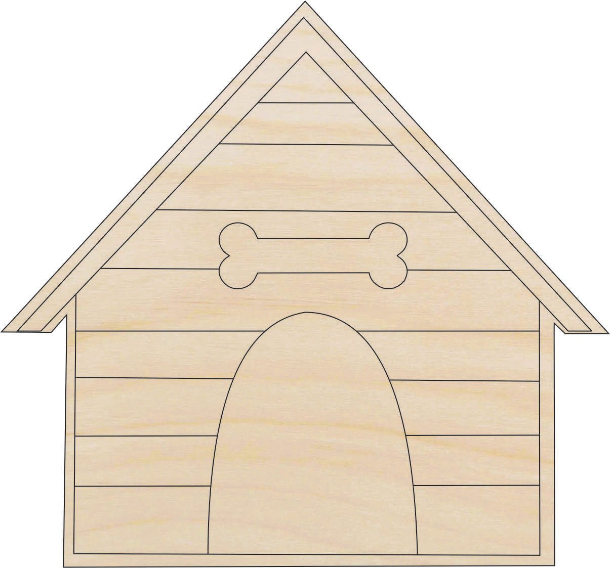 Dog House Wood Craft Shape - Laser Cut Baltic Birch Unfinished DIY Wood Art Supplies DOG51 - The Wood Shape Store