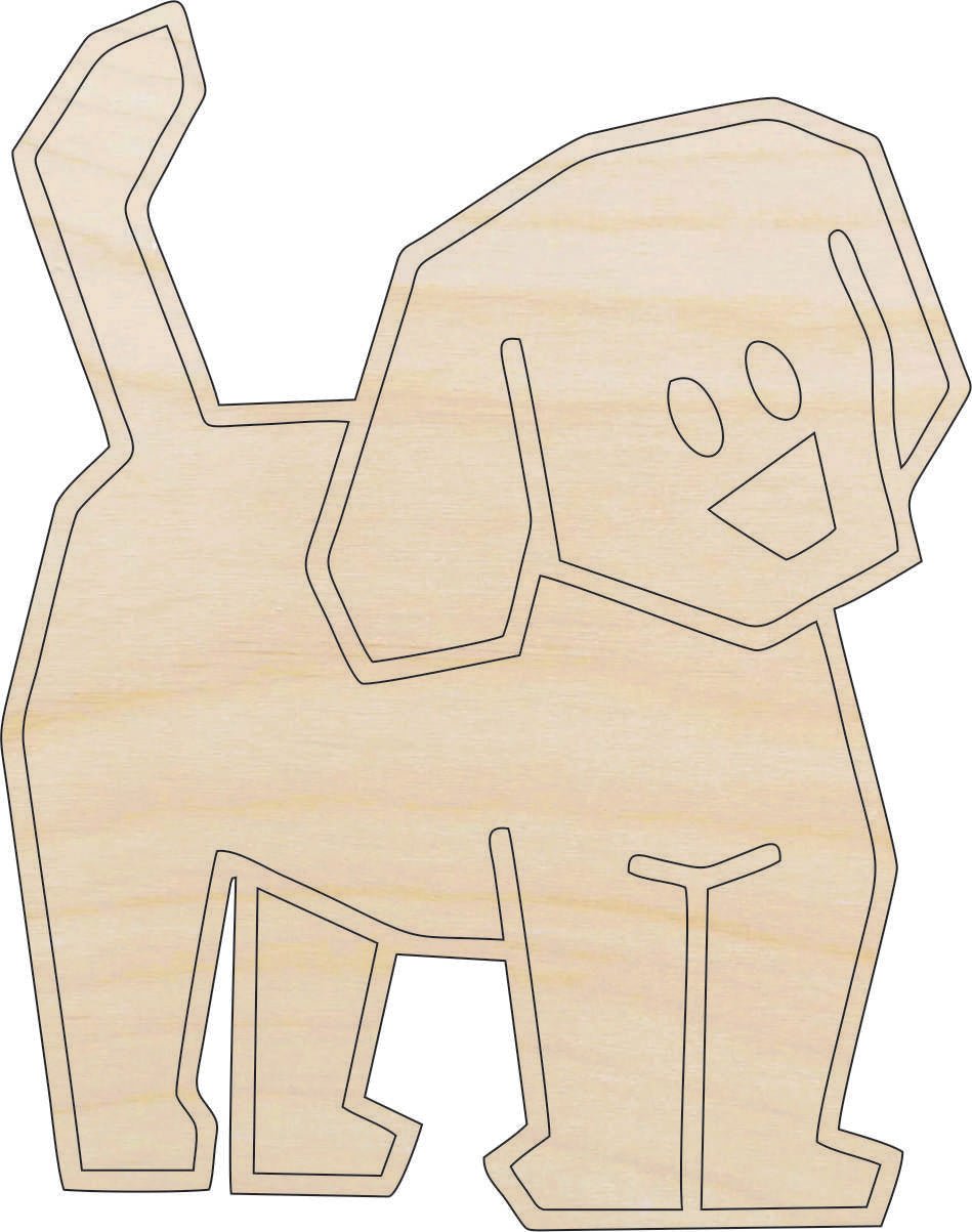Dog Wood Craft Shape - Laser Cut Baltic Birch Unfinished DIY Wood Art Supplies DOG59 - The Wood Shape Store