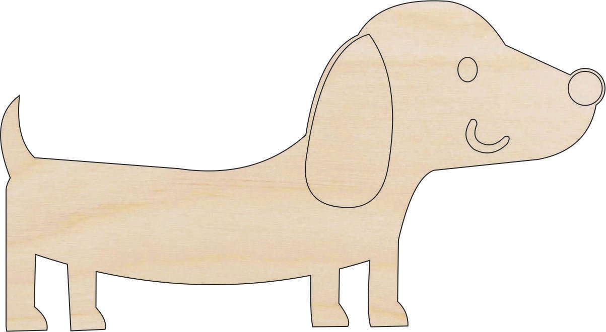 Dog Wood Craft Shape - Laser Cut Baltic Birch Unfinished DIY Wood Art Supplies DOG68 - The Wood Shape Store