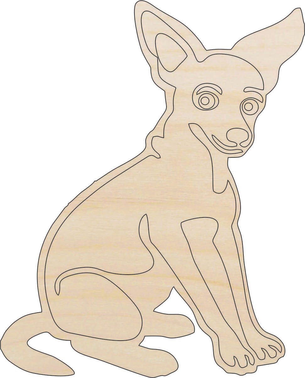 Dog Wood Craft Shape - Laser Cut Baltic Birch Unfinished DIY Wood Art Supplies DOG6 - The Wood Shape Store