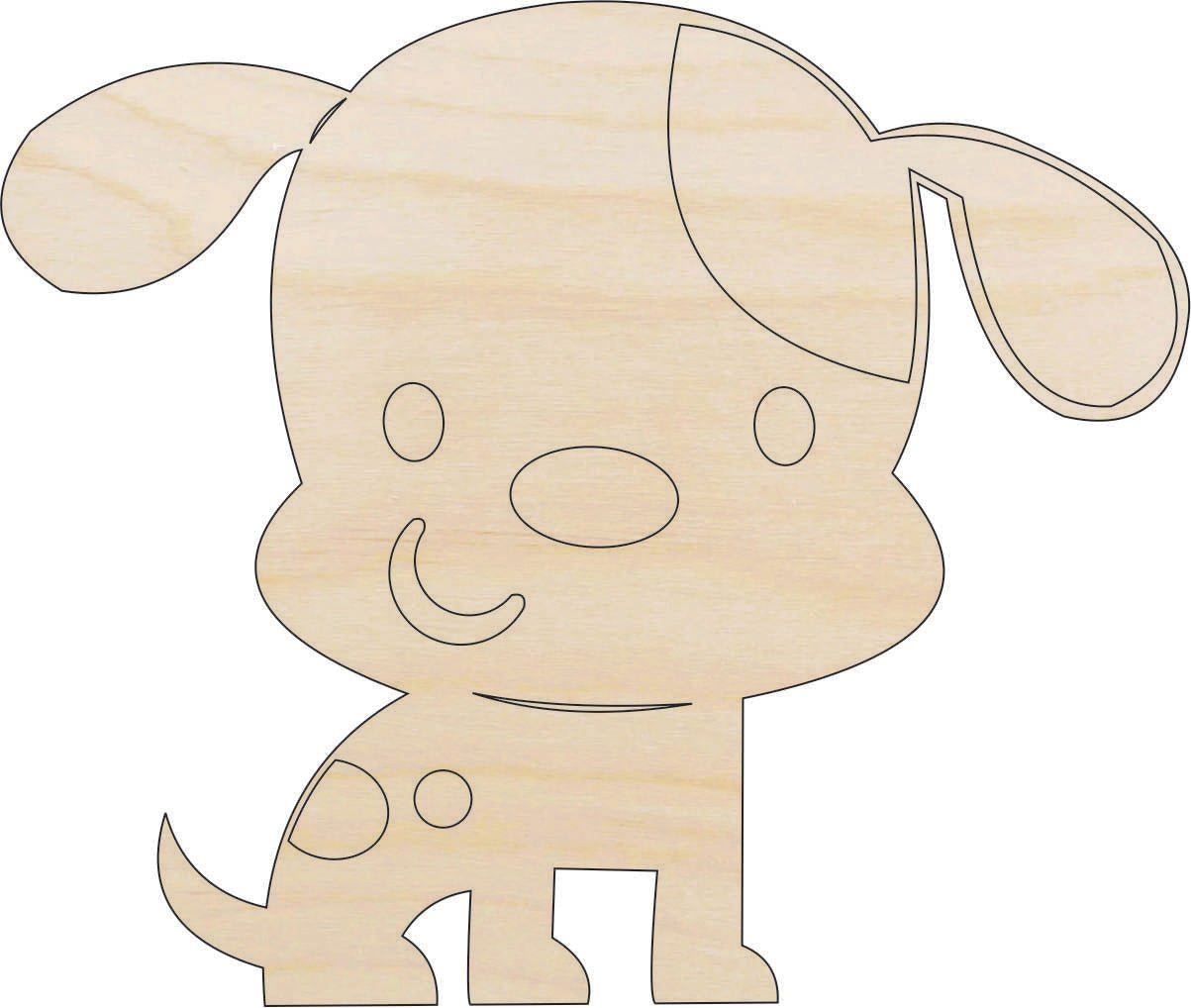 Dog Wood Craft Shape - Laser Cut Baltic Birch Unfinished DIY Wood Art Supplies DOG73 - The Wood Shape Store
