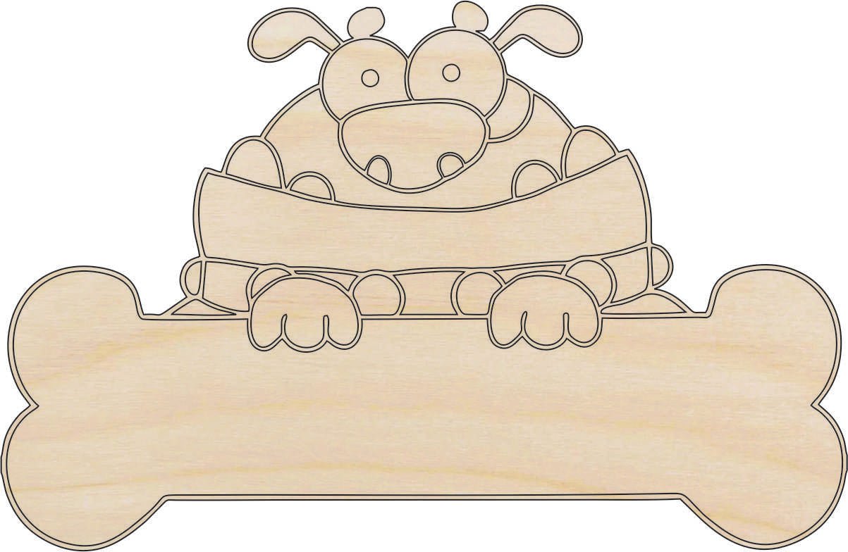 Dog Wood Craft Shape - Laser Cut Baltic Birch Unfinished DIY Wood Art Supplies DOG74 - The Wood Shape Store