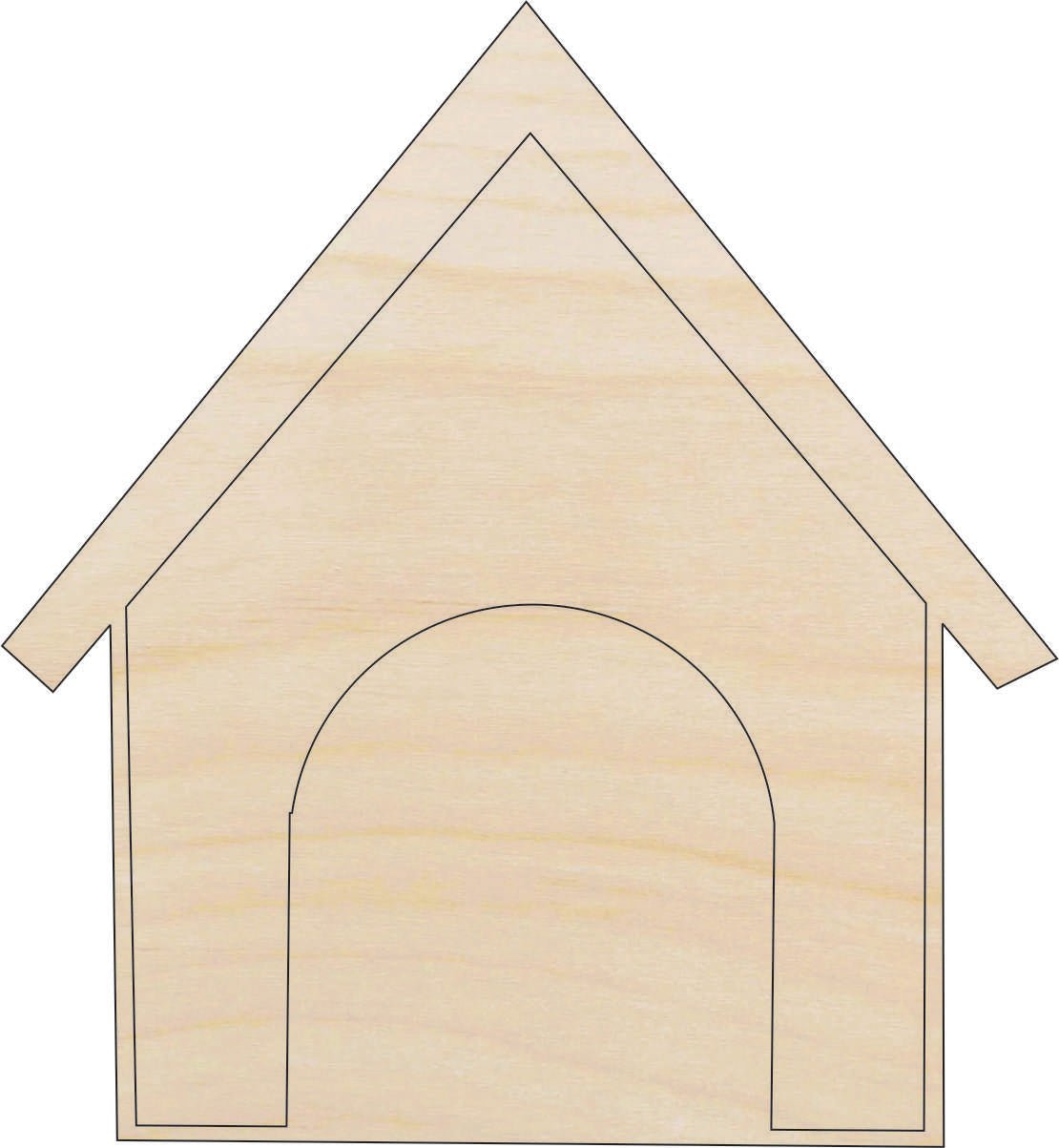 Dog House Wood Craft Shape - Laser Cut Baltic Birch Unfinished DIY Wood Art Supplies DOG79 - The Wood Shape Store