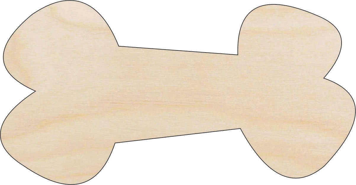 Dog Bone Wood Craft Shape - Laser Cut Baltic Birch Unfinished DIY Wood Art Supplies DOG84 - The Wood Shape Store