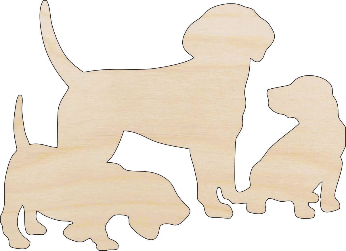 Dog Wood Craft Shape - Laser Cut Baltic Birch Unfinished DIY Wood Art Supplies DOG85 - The Wood Shape Store