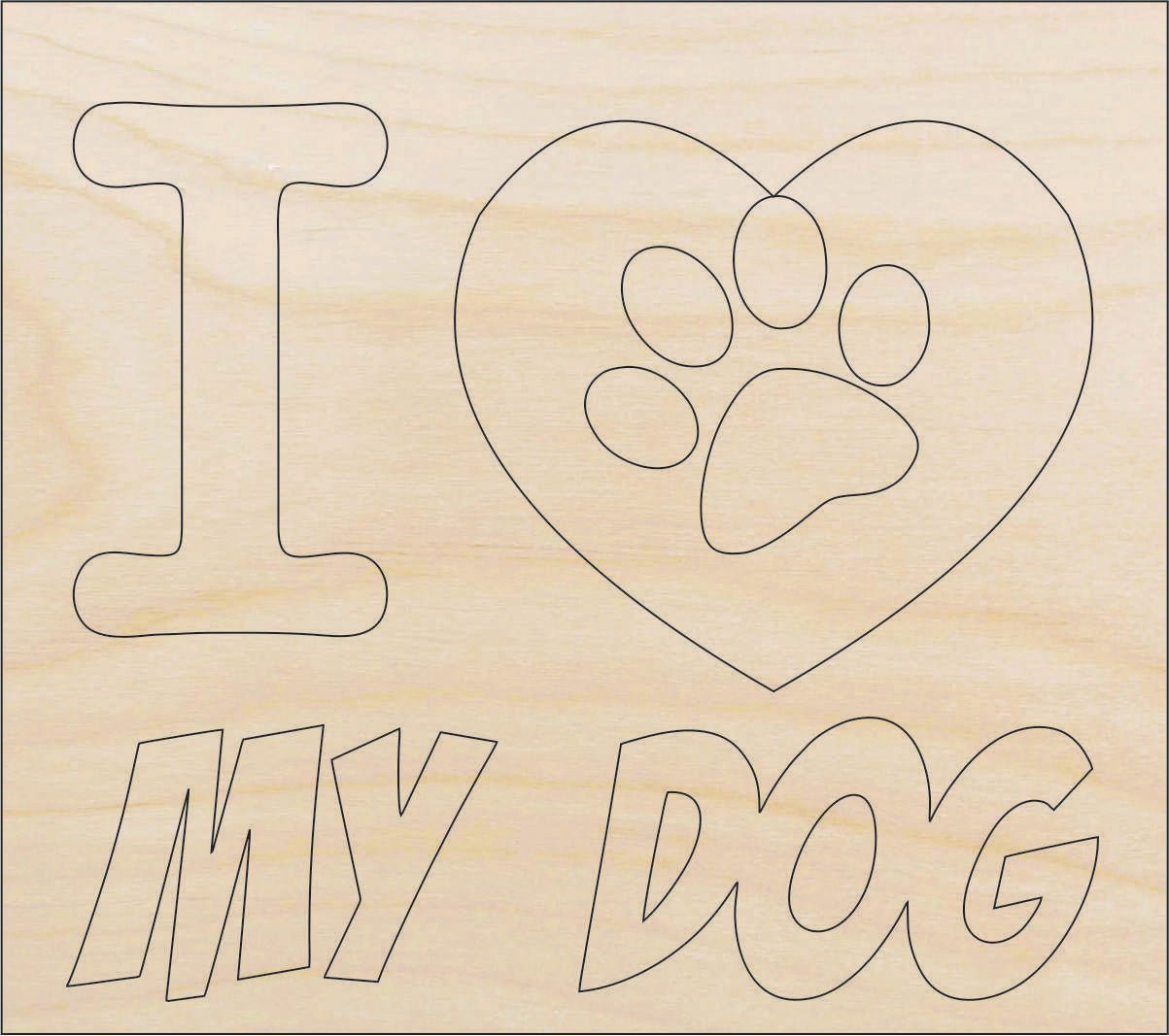 Dog Wood Craft Shape - Laser Cut Baltic Birch Unfinished DIY Wood Art Supplies DOG93 - The Wood Shape Store