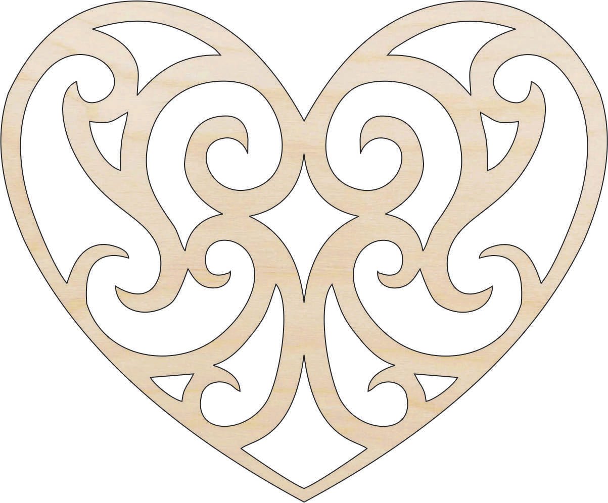 Heart Wood Craft Shape - Laser Cut Baltic Birch Unfinished DIY Wood Art Supplies DSN28 - The Wood Shape Store