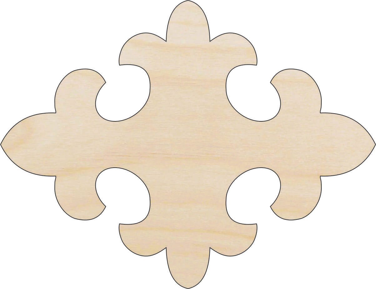 Fleur de Lis Wood Craft Shape - Laser Cut Baltic Birch Unfinished DIY Wood Art Supplies DSN36 - The Wood Shape Store