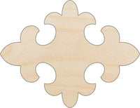Fleur de Lis Wood Craft Shape - Laser Cut Baltic Birch Unfinished DIY Wood Art Supplies DSN36 - The Wood Shape Store