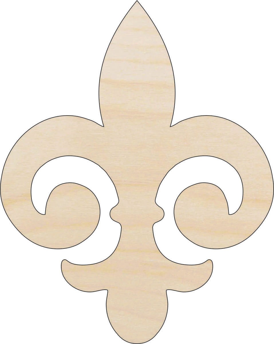 Fleur de Lis Wood Craft Shape - Laser Cut Baltic Birch Unfinished DIY Wood Art Supplies DSN37 - The Wood Shape Store