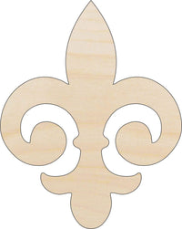 Fleur de Lis Wood Craft Shape - Laser Cut Baltic Birch Unfinished DIY Wood Art Supplies DSN37 - The Wood Shape Store