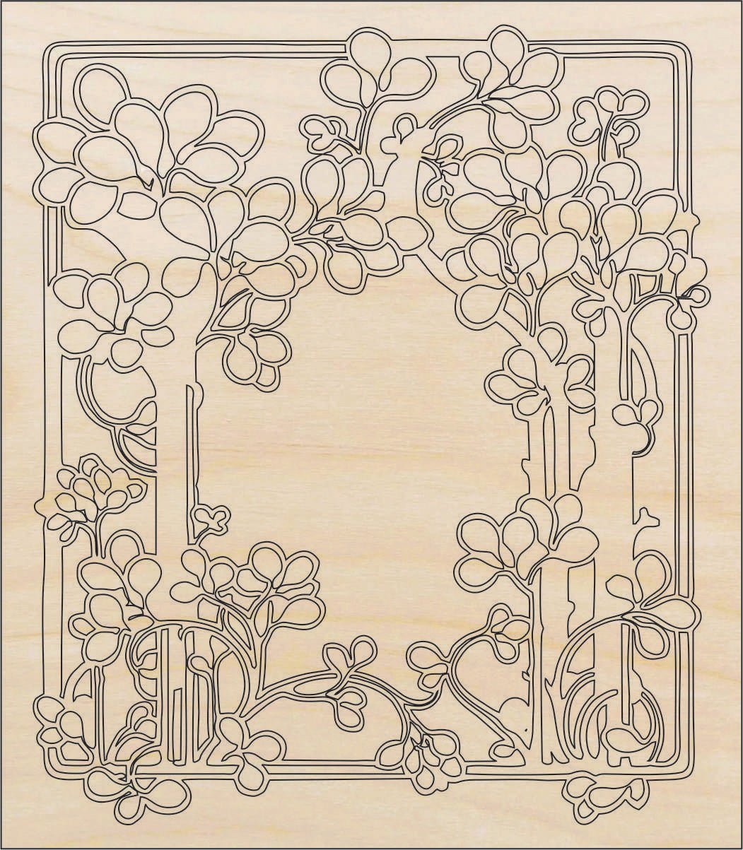 Tree Design Wood Craft Shape - Laser Cut Baltic Birch Unfinished DIY Wood Art Supplies DSN3 - The Wood Shape Store