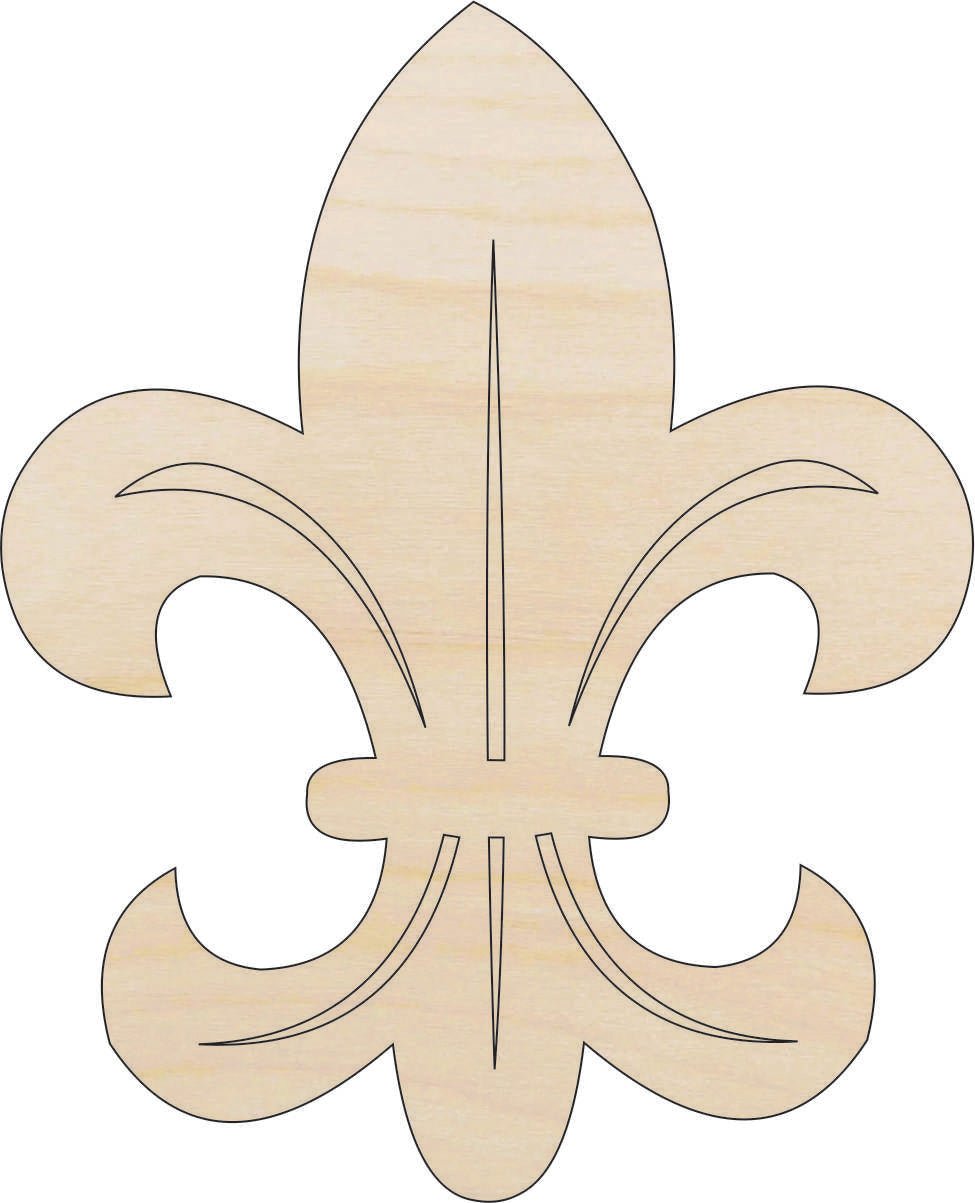 Fleur de Lis Wood Craft Shape - Laser Cut Baltic Birch Unfinished DIY Wood Art Supplies DSN40 - The Wood Shape Store