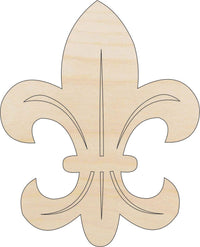 Fleur de Lis Wood Craft Shape - Laser Cut Baltic Birch Unfinished DIY Wood Art Supplies DSN40 - The Wood Shape Store
