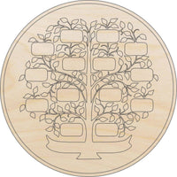 Family Tree Wood Craft Shape - Laser Cut Baltic Birch Unfinished DIY Wood Art Supplies DSN5 - The Wood Shape Store