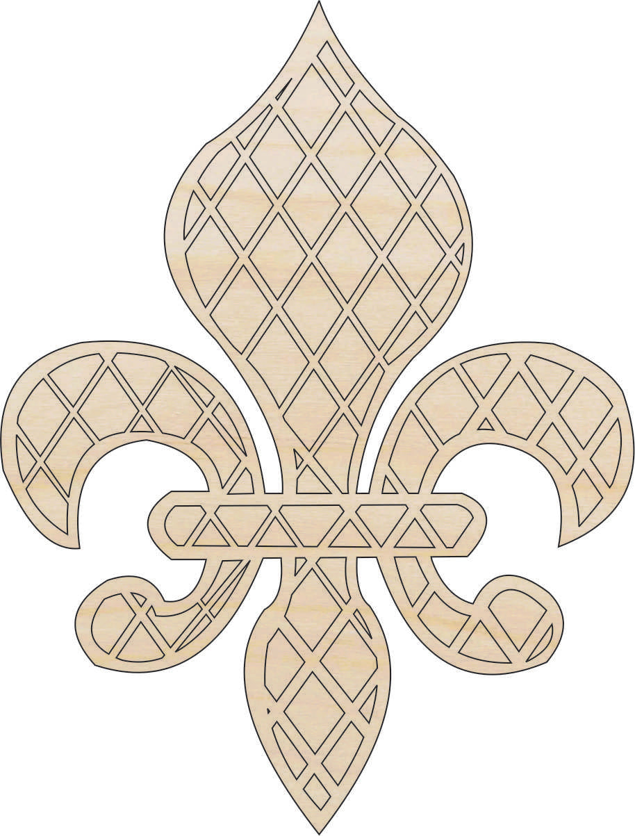 Design Fleur de Lis - Laser Cut Out Unfinished Wood Craft Shape DSN66