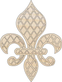 Fleur de Lis Wood Craft Shape - Laser Cut Baltic Birch Unfinished DIY Wood Art Supplies DSN66 - The Wood Shape Store