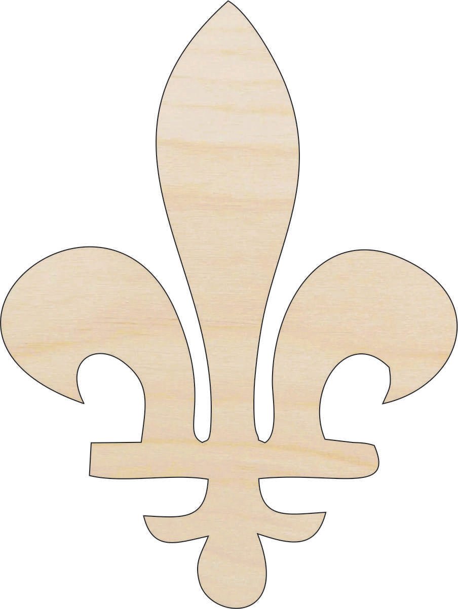 Fleur de Lis Wood Craft Shape - Laser Cut Baltic Birch Unfinished DIY Wood Art Supplies DSN68 - The Wood Shape Store