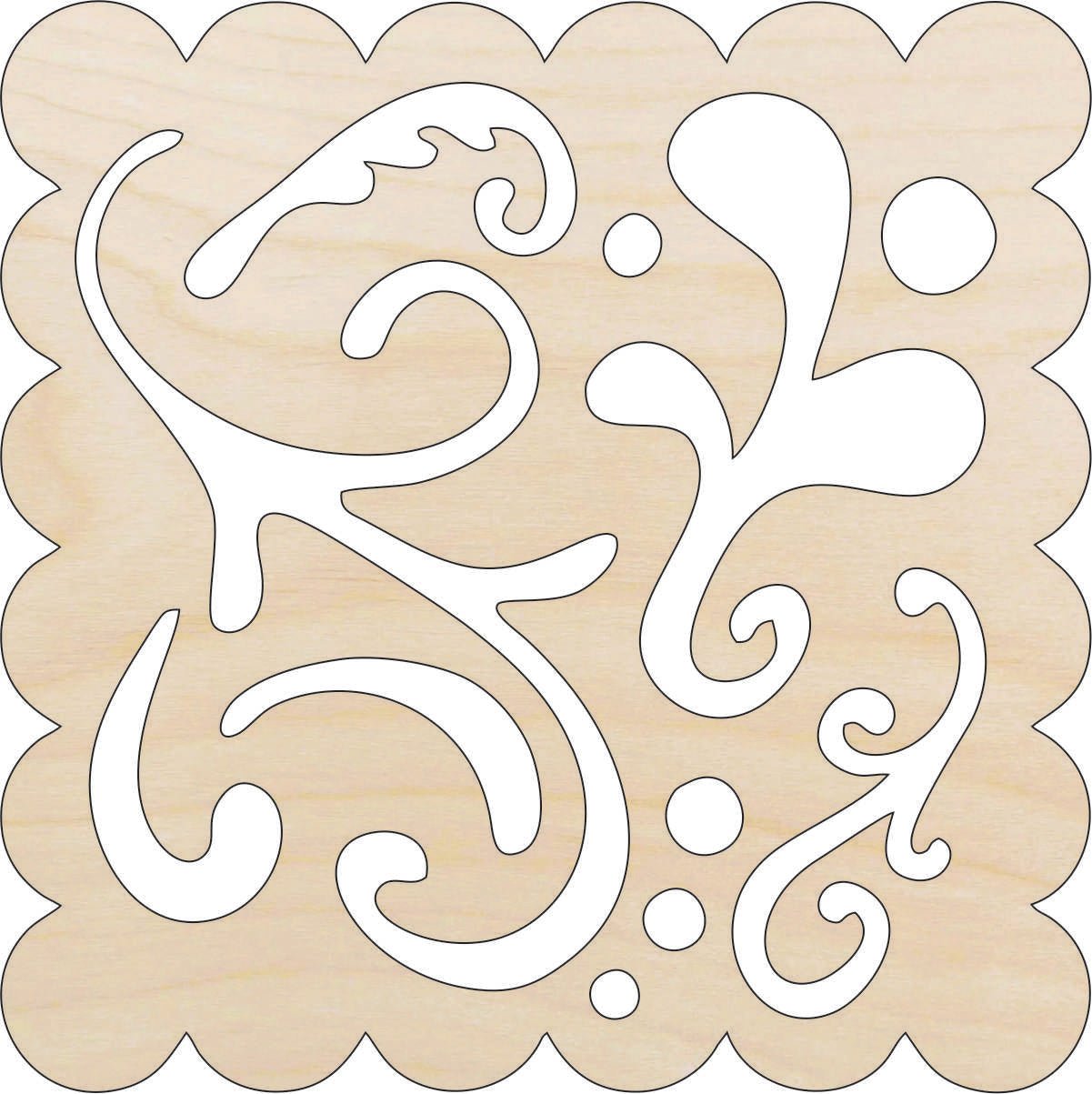 Design Wood Craft Shape - Laser Cut Baltic Birch Unfinished DIY Wood Art Supplies DSN83 - The Wood Shape Store