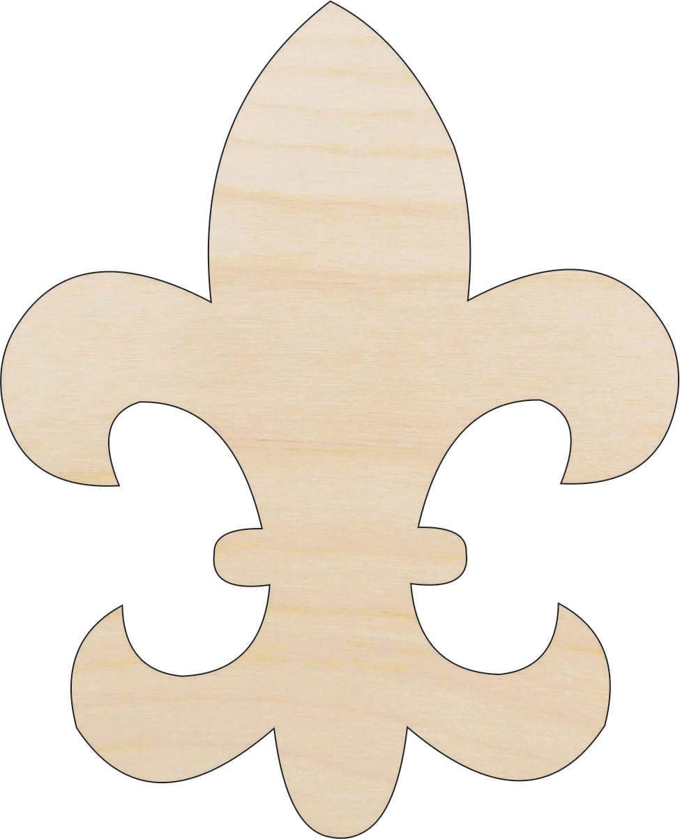 Fleur de Lis Wood Craft Shape - Laser Cut Baltic Birch Unfinished DIY Wood Art Supplies DSN93 - The Wood Shape Store