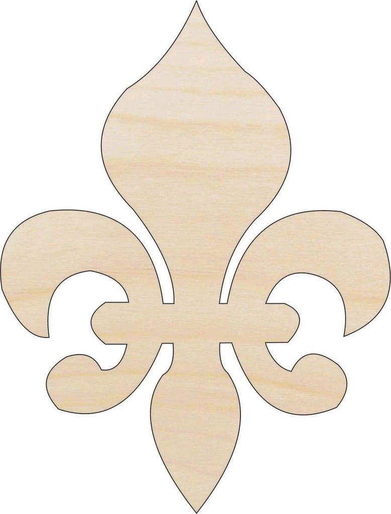 Wooden Fleur De Lis Shape Unfinished Craft Cutout - MDF Paintable (Build-A-Cross)