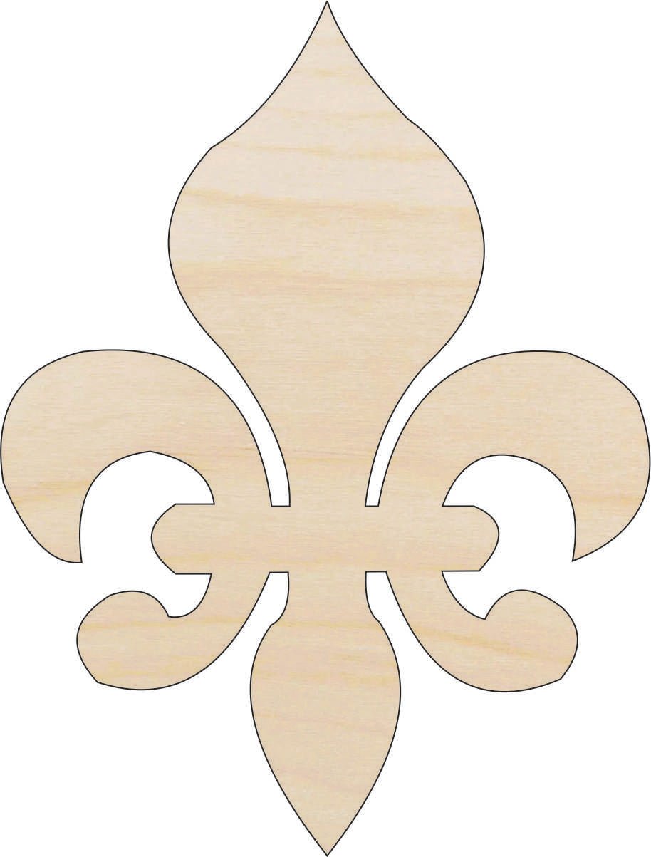 Fleur de Lis Wood Craft Shape - Laser Cut Baltic Birch Unfinished DIY Wood Art Supplies DSN99 - The Wood Shape Store