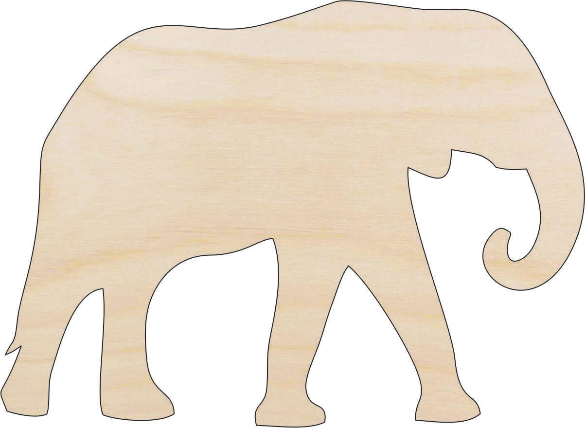 Elephant Wood Craft Shape Laser Cut Baltic Birch Unfinished DIY Wood Art Supplies ELE11 - The Wood Shape Store