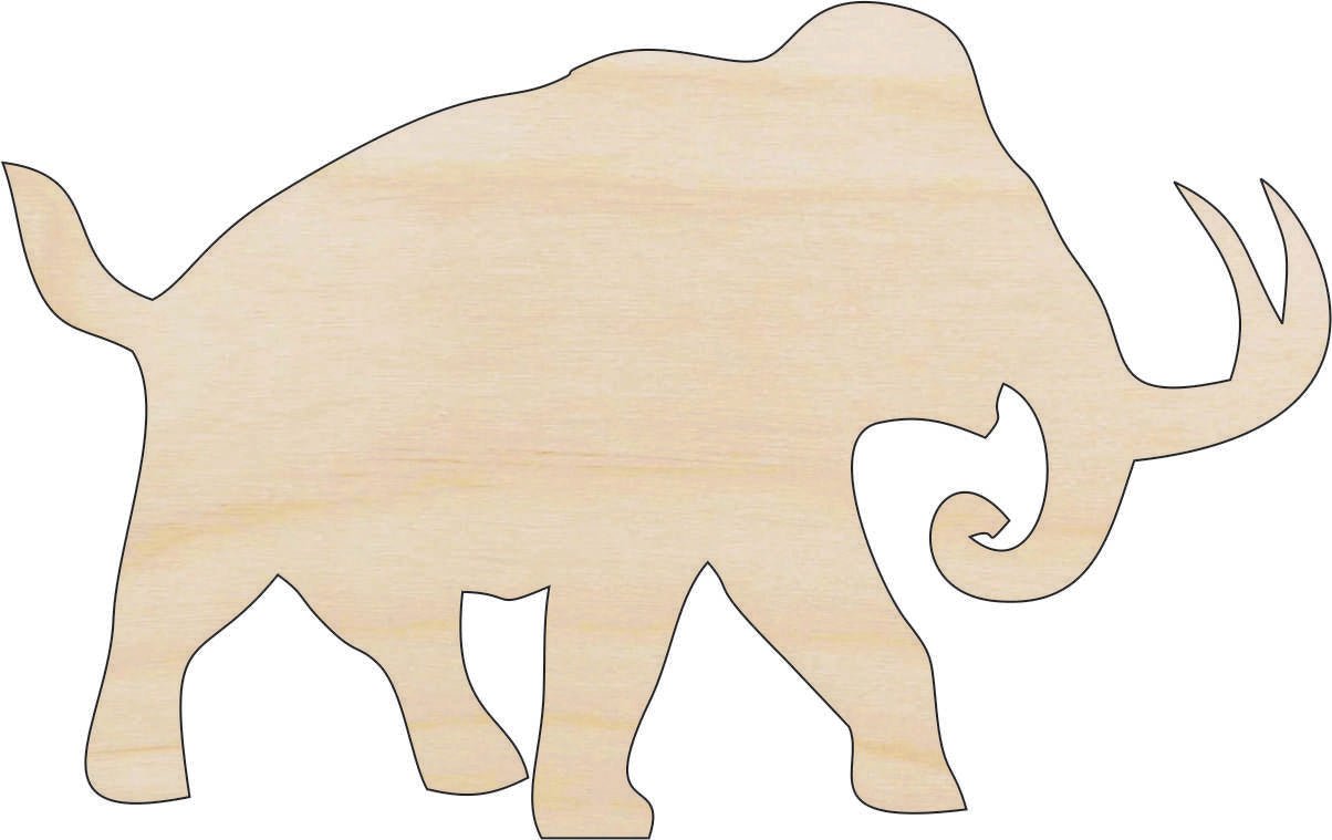 Mammoth Wood Craft Shape - Laser Cut Baltic Birch Unfinished DIY Wood Art Supplies ELE14 - The Wood Shape Store