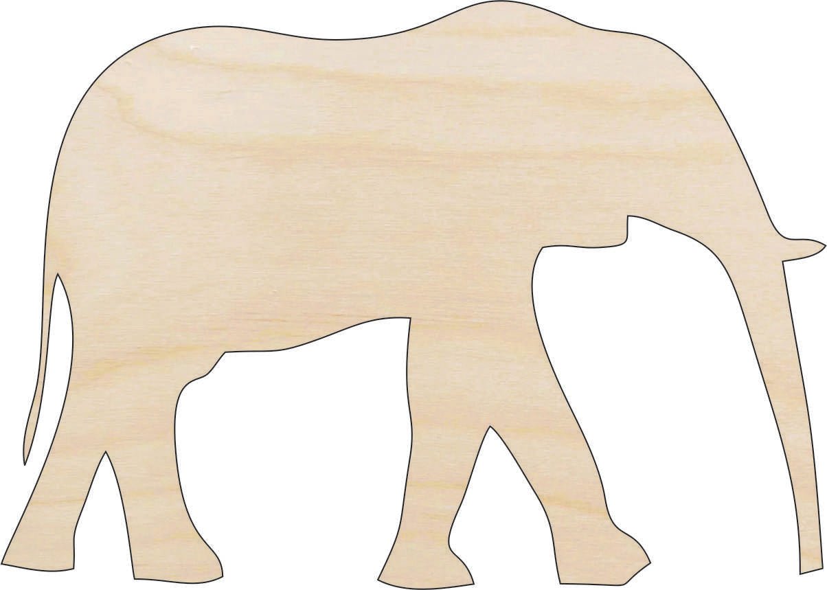 Elephant Wood Craft Shape Laser Cut Baltic Birch Unfinished DIY Wood Art Supplies ELE15 - The Wood Shape Store