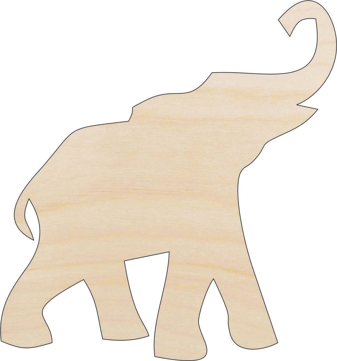 Elephant Wood Craft Shape Laser Cut Baltic Birch Unfinished DIY Wood Art Supplies ELE1 - The Wood Shape Store
