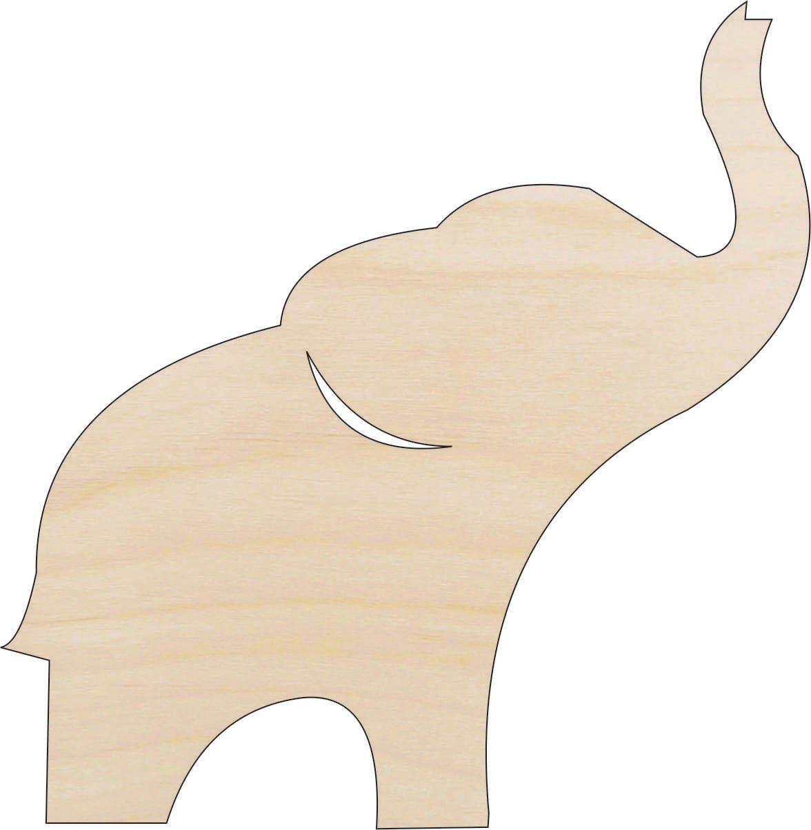 Elephant Wood Craft Shape Laser Cut Baltic Birch Unfinished DIY Wood Art Supplies ELE27 - The Wood Shape Store
