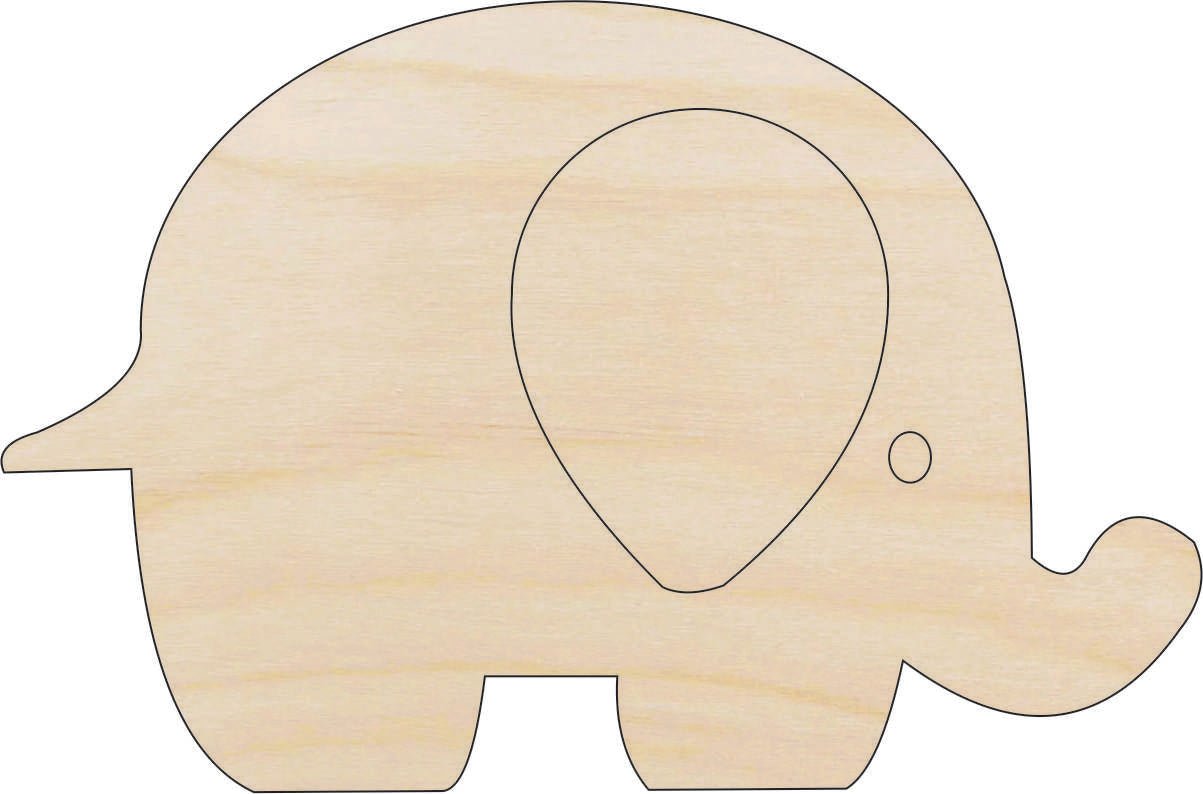 Elephant Wood Craft Shape Laser Cut Baltic Birch Unfinished DIY Wood Art Supplies ELE29 - The Wood Shape Store